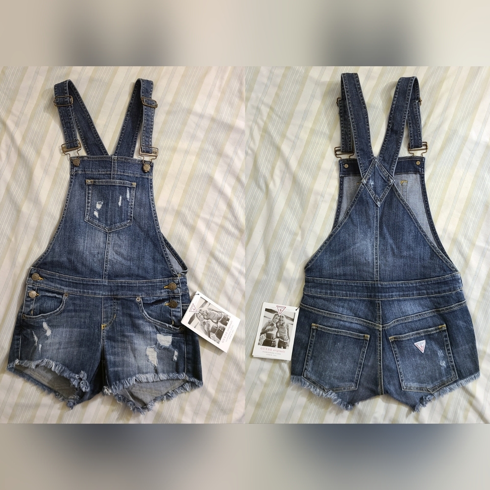 BNWT - GUESS - (Size XS) Women's Shortall Denim Overalls